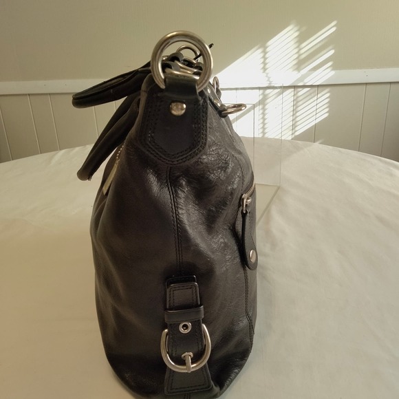 Coach Black Leather Purse Satchel Handbag - Picture 3 of 16